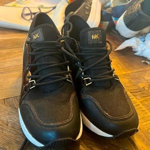 Michael Kors Black and Leather monogram sneakers
